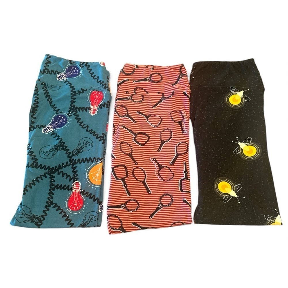 LuLaRoe Leggings Bundle Of Three Size Tall & Curvy Buttery Soft Stretchy